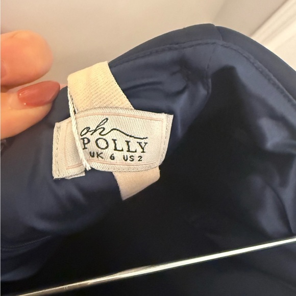 OH POLLY. Euphoria Embellished Bustier Satin Mini Dress Navy Blue Size 2 - Picture 9 of 9